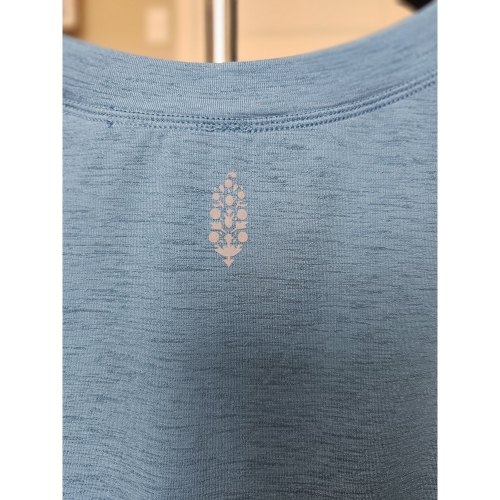 Free People Movement Tempo Ruched Long Sleeve Top Womens Large Teal Gym NWT - Picture 4 of 6